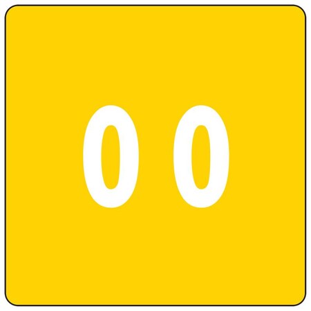 Smead Label, Dcc, Endtab, "0", Ylw Pk SMD67420